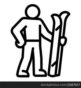 Ski sportman icon. Outline ski sportman vector icon for web design isolated on white background. Ski sportman icon, outline style