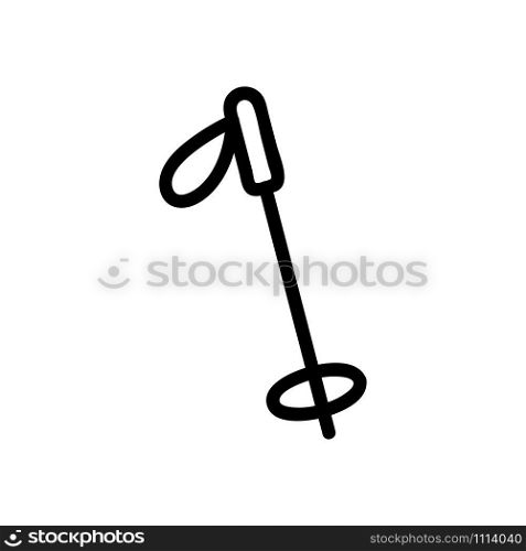 Ski stick icon vector. A thin line sign. Isolated contour symbol illustration. Ski stick icon vector. Isolated contour symbol illustration