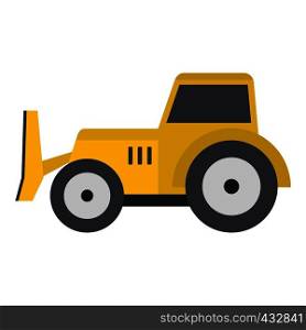 Skid steer loader bulldozer icon flat isolated on white background vector illustration. Skid steer loader icon isolated