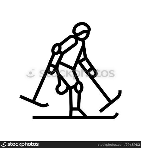 skiing handicapped athlete line icon vector. skiing handicapped athlete sign. isolated contour symbol black illustration. skiing handicapped athlete line icon vector illustration