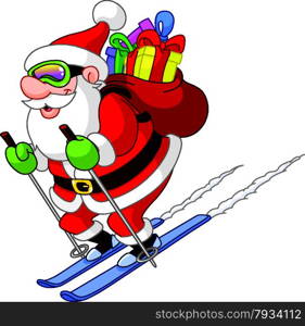 Skiing Santa