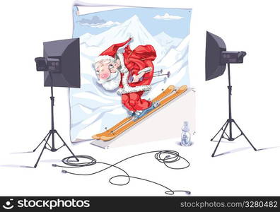 Skiing Santa Claus.