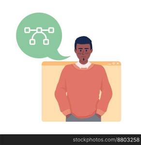 Skilled male worker flat concept vector illustration. Office employee. Editable 2D cartoon character on white for web design. Professional creative idea for website, mobile, presentation. Skilled male worker flat concept vector illustration