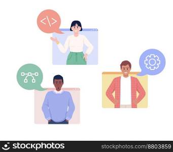 Skilled teamwork flat concept vector illustration. Professional workforce. Editable 2D cartoon characters on white for web design. High competencies creative idea for website, mobile, presentation. Skilled teamwork flat concept vector illustration