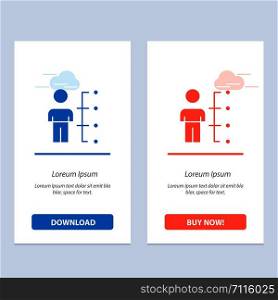 Skills, Abilities, Employee, Human, Man, People Blue and Red Download and Buy Now web Widget Card Template