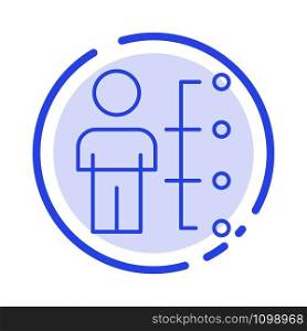 Skills, Abilities, Employee, Human, Man, People Blue Dotted Line Line Icon