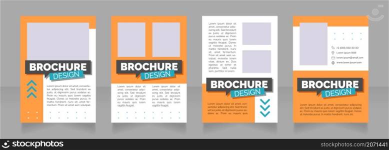 Skills for successful job interview blank brochure design. Template set with copy space for text. Premade corporate reports collection. Editable 4 paper pages. Rubik Black, Regular, Light fonts used. Skills for successful job interview blank brochure design