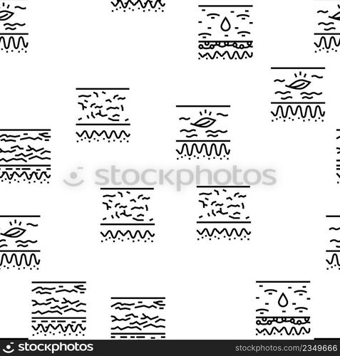 Skin Care Cosmetology And Treat Vector Seamless Pattern Thin Line Illustration. Skin Care Cosmetology And Treat Vector Seamless Pattern