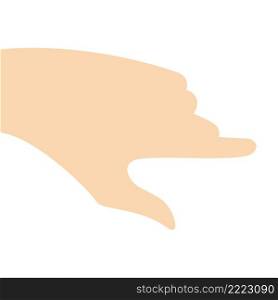 Skin color arrow hand pointing finger sign. Flat vector illustration isolated on white background.. Skin color arrow hand pointing finger sign. Flat vector illustration isolated on white