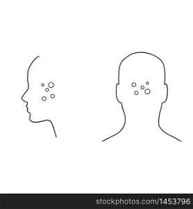 Skin face deases vector icon, dermatology illustration.