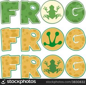 Skin Frog Text Cartoon Design. Collection Set