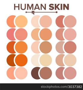 Skin Human Vector. Various Body Tones Chart. Realistic Texture Palette. Illustration. Human Skin Vector. Various Body Tones Chart. Realistic Texture Palette. Color. Cosmetic Graphic Element. Illustration