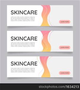 Skin nutrition products web banner design template. Vector flyer with text space. Advertising placard with customized copyspace. Printable poster for advertising. Quicksand font used. Skin nutrition products web banner design template