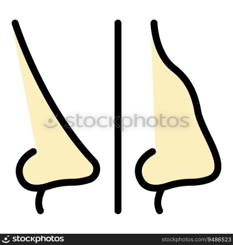 Skin rhinoplasty icon outline vector. Operation body. Plastic face color flat. Skin rhinoplasty icon vector flat