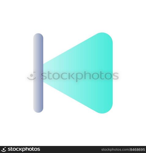 Skip previous button flat gradient color ui icon. Music player bar. Playing multimedia file. Simple filled pictogram. GUI, UX design for mobile application. Vector isolated RGB illustration. Skip previous button flat gradient color ui icon