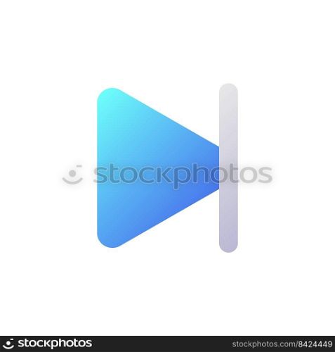 Skip to end pixel perfect flat gradient two-color ui icon. Multimedia player control. Move forward. Simple filled pictogram. GUI, UX design for mobile application. Vector isolated RGB illustration. Skip to end pixel perfect flat gradient two-color ui icon