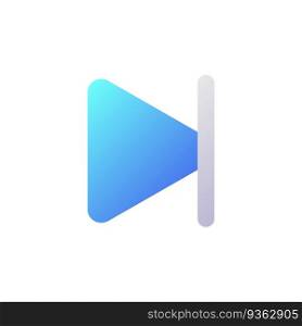 Skip to end pixel perfect flat gradient two-color ui icon. Multimedia player control. Move forward. Simple filled pictogram. GUI, UX design for mobile application. Vector isolated RGB illustration. Skip to end pixel perfect flat gradient two-color ui icon