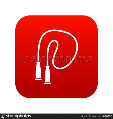 Skipping rope icon digital red for any design isolated on white vector illustration. Skipping rope icon digital red