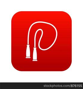 Skipping rope icon digital red for any design isolated on white vector illustration. Skipping rope icon digital red