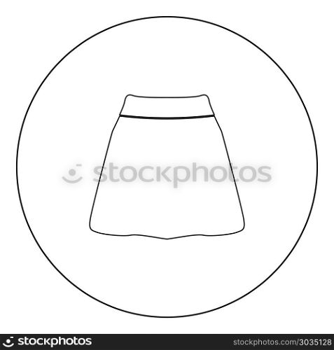 Skirt black icon in circle vector illustration isolated flat style .