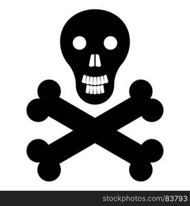 Skull and bones icon .