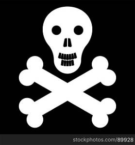 Skull and bones icon .
