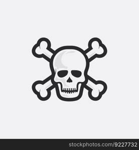 skull and bones icon logo design vector graphic illustration