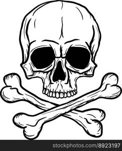 Skull and crossbones vector image