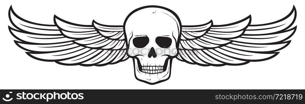 Skull and wings vector illustration