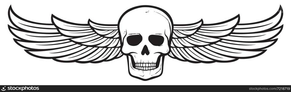 Skull and wings vector illustration