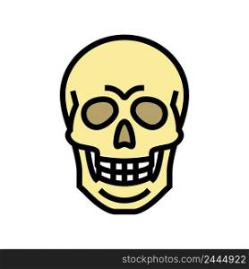 skull bone color icon vector. skull bone sign. isolated symbol illustration. skull bone color icon vector illustration