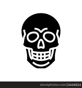 skull bone glyph icon vector. skull bone sign. isolated contour symbol black illustration. skull bone glyph icon vector illustration