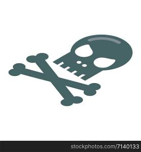 Skull bone icon. Isometric of skull bone vector icon for web design isolated on white background. Skull bone icon, isometric style
