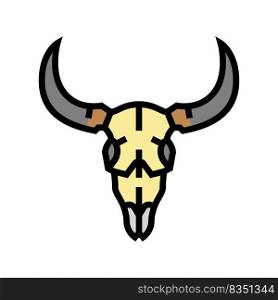 skull bull color icon vector. skull bull sign. isolated symbol illustration. skull bull color icon vector illustration