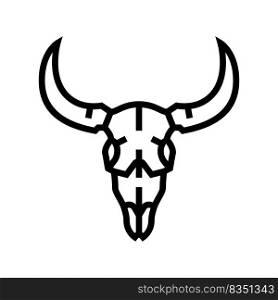 skull bull line icon vector. skull bull sign. isolated contour symbol black illustration. skull bull line icon vector illustration