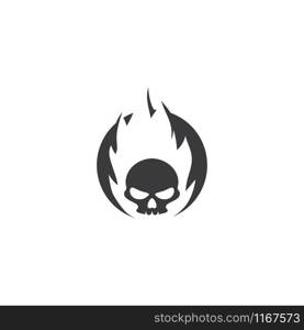 Skull burn logo vector illustration flat design