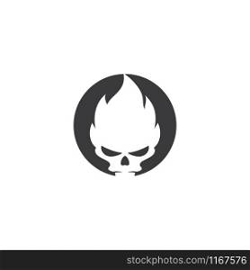 Skull burn logo vector illustration flat design