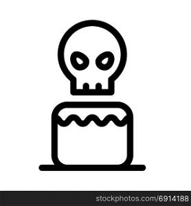 skull cake, icon on isolated background