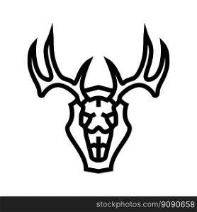 skull deer horn animal line icon vector. skull deer horn animal sign. isolated contour symbol black illustration. skull deer horn animal line icon vector illustration