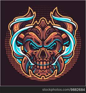 Skull devil head mascot logo