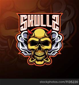Skull devil mascot logo design