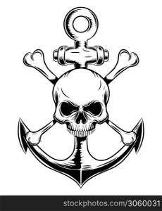 skull emblem with anchor