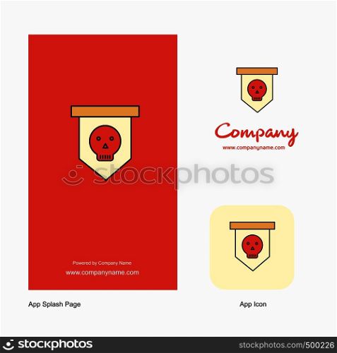 Skull flag Company Logo App Icon and Splash Page Design. Creative Business App Design Elements