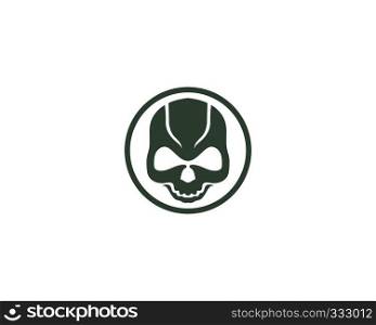 Skull head logo and symbol vector