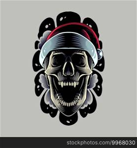 Skull head mascot logo design