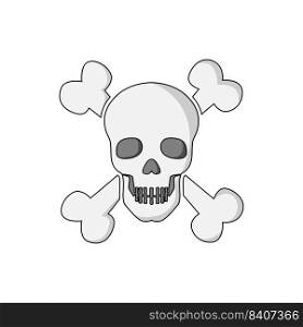 Skull head with cross bone vector graphic illustration.