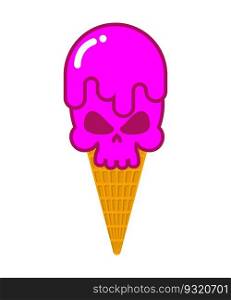 Skull ice cream. skeleton head sweetness. Dangerous sweet 