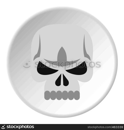 Skull icon in flat circle isolated vector illustration for web. Skull icon circle