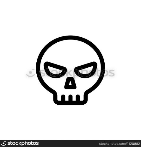 skull icon vector. A thin line sign. Isolated contour symbol illustration. skull icon vector. Isolated contour symbol illustration