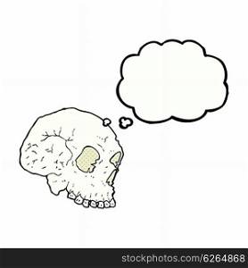 skull illustration with thought bubble